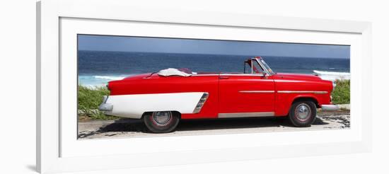 Cuba Fuerte Collection Panoramic - Red Cabriolet Car-Philippe Hugonnard-Framed Photographic Print