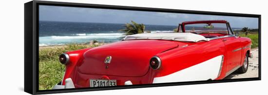 Cuba Fuerte Collection Panoramic - Red Cabriolet Classic Car-Philippe Hugonnard-Framed Stretched Canvas