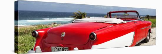 Cuba Fuerte Collection Panoramic - Red Cabriolet Classic Car-Philippe Hugonnard-Stretched Canvas