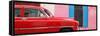 Cuba Fuerte Collection Panoramic - Red Chevy in Havana-Philippe Hugonnard-Framed Stretched Canvas