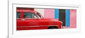 Cuba Fuerte Collection Panoramic - Red Chevy in Havana-Philippe Hugonnard-Framed Photographic Print