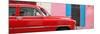 Cuba Fuerte Collection Panoramic - Red Chevy in Havana-Philippe Hugonnard-Mounted Photographic Print