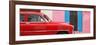 Cuba Fuerte Collection Panoramic - Red Chevy in Havana-Philippe Hugonnard-Framed Photographic Print