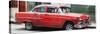 Cuba Fuerte Collection Panoramic - Red Chevy-Philippe Hugonnard-Stretched Canvas