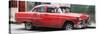 Cuba Fuerte Collection Panoramic - Red Chevy-Philippe Hugonnard-Stretched Canvas