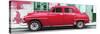 Cuba Fuerte Collection Panoramic - Red Classic American Car-Philippe Hugonnard-Stretched Canvas