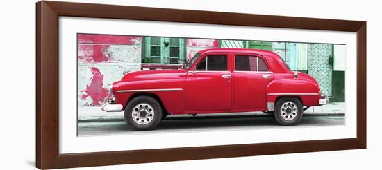 Cuba Fuerte Collection Panoramic - Red Classic American Car-Philippe Hugonnard-Framed Photographic Print