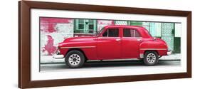 Cuba Fuerte Collection Panoramic - Red Classic American Car-Philippe Hugonnard-Framed Photographic Print