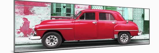 Cuba Fuerte Collection Panoramic - Red Classic American Car-Philippe Hugonnard-Mounted Photographic Print