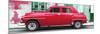 Cuba Fuerte Collection Panoramic - Red Classic American Car-Philippe Hugonnard-Mounted Photographic Print