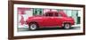 Cuba Fuerte Collection Panoramic - Red Classic American Car-Philippe Hugonnard-Framed Photographic Print