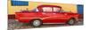 Cuba Fuerte Collection Panoramic - Red Classic Car in Trinidad-Philippe Hugonnard-Mounted Photographic Print