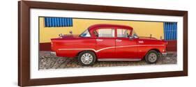 Cuba Fuerte Collection Panoramic - Red Classic Car in Trinidad-Philippe Hugonnard-Framed Photographic Print