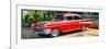 Cuba Fuerte Collection Panoramic - Red Classic Car in Vinales-Philippe Hugonnard-Framed Photographic Print