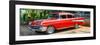 Cuba Fuerte Collection Panoramic - Red Classic Car in Vinales-Philippe Hugonnard-Framed Photographic Print