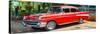 Cuba Fuerte Collection Panoramic - Red Classic Car in Vinales-Philippe Hugonnard-Stretched Canvas