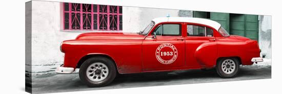 Cuba Fuerte Collection Panoramic - Red Pontiac 1953 Original Classic Car-Philippe Hugonnard-Stretched Canvas