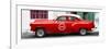 Cuba Fuerte Collection Panoramic - Red Pontiac 1953 Original Classic Car-Philippe Hugonnard-Framed Photographic Print