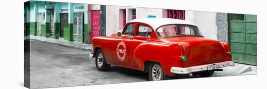 Cuba Fuerte Collection Panoramic - Red Taxi Pontiac 1953-Philippe Hugonnard-Stretched Canvas