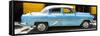 Cuba Fuerte Collection Panoramic - Retro Blue Car-Philippe Hugonnard-Framed Stretched Canvas