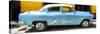 Cuba Fuerte Collection Panoramic - Retro Blue Car-Philippe Hugonnard-Stretched Canvas