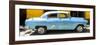 Cuba Fuerte Collection Panoramic - Retro Blue Car-Philippe Hugonnard-Framed Photographic Print