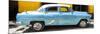Cuba Fuerte Collection Panoramic - Retro Blue Car-Philippe Hugonnard-Mounted Photographic Print
