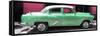 Cuba Fuerte Collection Panoramic - Retro Green Car-Philippe Hugonnard-Framed Stretched Canvas