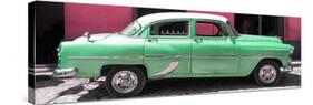 Cuba Fuerte Collection Panoramic - Retro Green Car-Philippe Hugonnard-Stretched Canvas