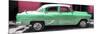 Cuba Fuerte Collection Panoramic - Retro Green Car-Philippe Hugonnard-Mounted Photographic Print