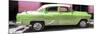 Cuba Fuerte Collection Panoramic - Retro Lime Green Car-Philippe Hugonnard-Mounted Photographic Print