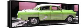 Cuba Fuerte Collection Panoramic - Retro Lime Green Car-Philippe Hugonnard-Framed Stretched Canvas