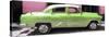 Cuba Fuerte Collection Panoramic - Retro Lime Green Car-Philippe Hugonnard-Stretched Canvas