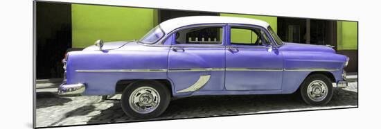 Cuba Fuerte Collection Panoramic - Retro Mauve Car-Philippe Hugonnard-Mounted Photographic Print