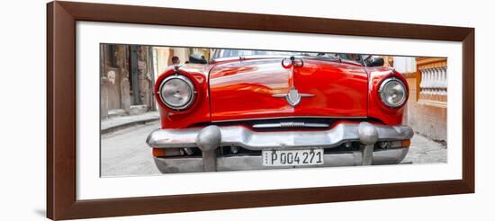 Cuba Fuerte Collection Panoramic - Retro Red Car in Havana-Philippe Hugonnard-Framed Photographic Print