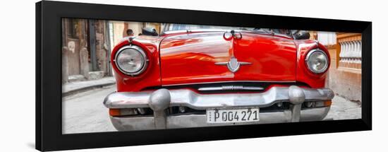 Cuba Fuerte Collection Panoramic - Retro Red Car in Havana-Philippe Hugonnard-Framed Photographic Print