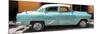 Cuba Fuerte Collection Panoramic - Retro Turquoise Car-Philippe Hugonnard-Mounted Photographic Print