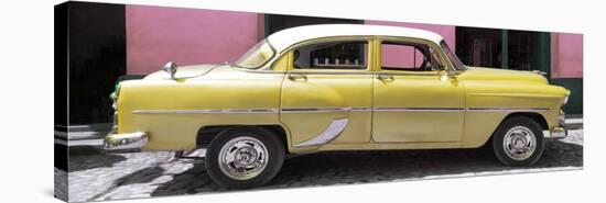 Cuba Fuerte Collection Panoramic - Retro Yellow Car-Philippe Hugonnard-Stretched Canvas