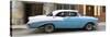 Cuba Fuerte Collection Panoramic - Skyblue Vintage American Car-Philippe Hugonnard-Stretched Canvas