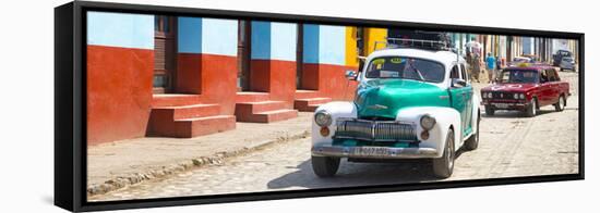 Cuba Fuerte Collection Panoramic - Taxis in Trinidad-Philippe Hugonnard-Framed Stretched Canvas