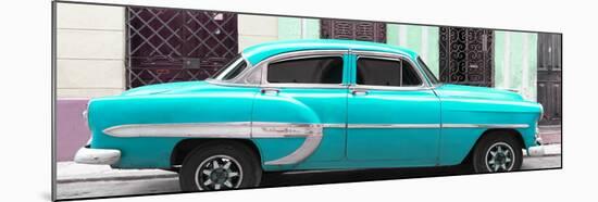 Cuba Fuerte Collection Panoramic - Turquoise Bel Air Classic Car-Philippe Hugonnard-Mounted Photographic Print