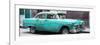 Cuba Fuerte Collection Panoramic - Turquoise Chevy-Philippe Hugonnard-Framed Photographic Print