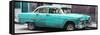 Cuba Fuerte Collection Panoramic - Turquoise Chevy-Philippe Hugonnard-Framed Stretched Canvas