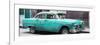 Cuba Fuerte Collection Panoramic - Turquoise Chevy-Philippe Hugonnard-Framed Photographic Print