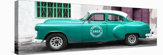 Cuba Fuerte Collection Panoramic - Turquoise Pontiac 1953 Original Classic Car-Philippe Hugonnard-Stretched Canvas