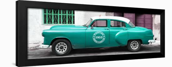Cuba Fuerte Collection Panoramic - Turquoise Pontiac 1953 Original Classic Car-Philippe Hugonnard-Framed Photographic Print
