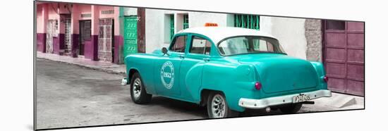 Cuba Fuerte Collection Panoramic - Turquoise Taxi Pontiac 1953-Philippe Hugonnard-Mounted Photographic Print