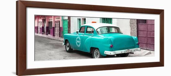 Cuba Fuerte Collection Panoramic - Turquoise Taxi Pontiac 1953-Philippe Hugonnard-Framed Photographic Print