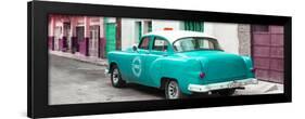 Cuba Fuerte Collection Panoramic - Turquoise Taxi Pontiac 1953-Philippe Hugonnard-Framed Photographic Print