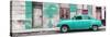 Cuba Fuerte Collection Panoramic - Turquoise Vintage American Car in Havana-Philippe Hugonnard-Stretched Canvas